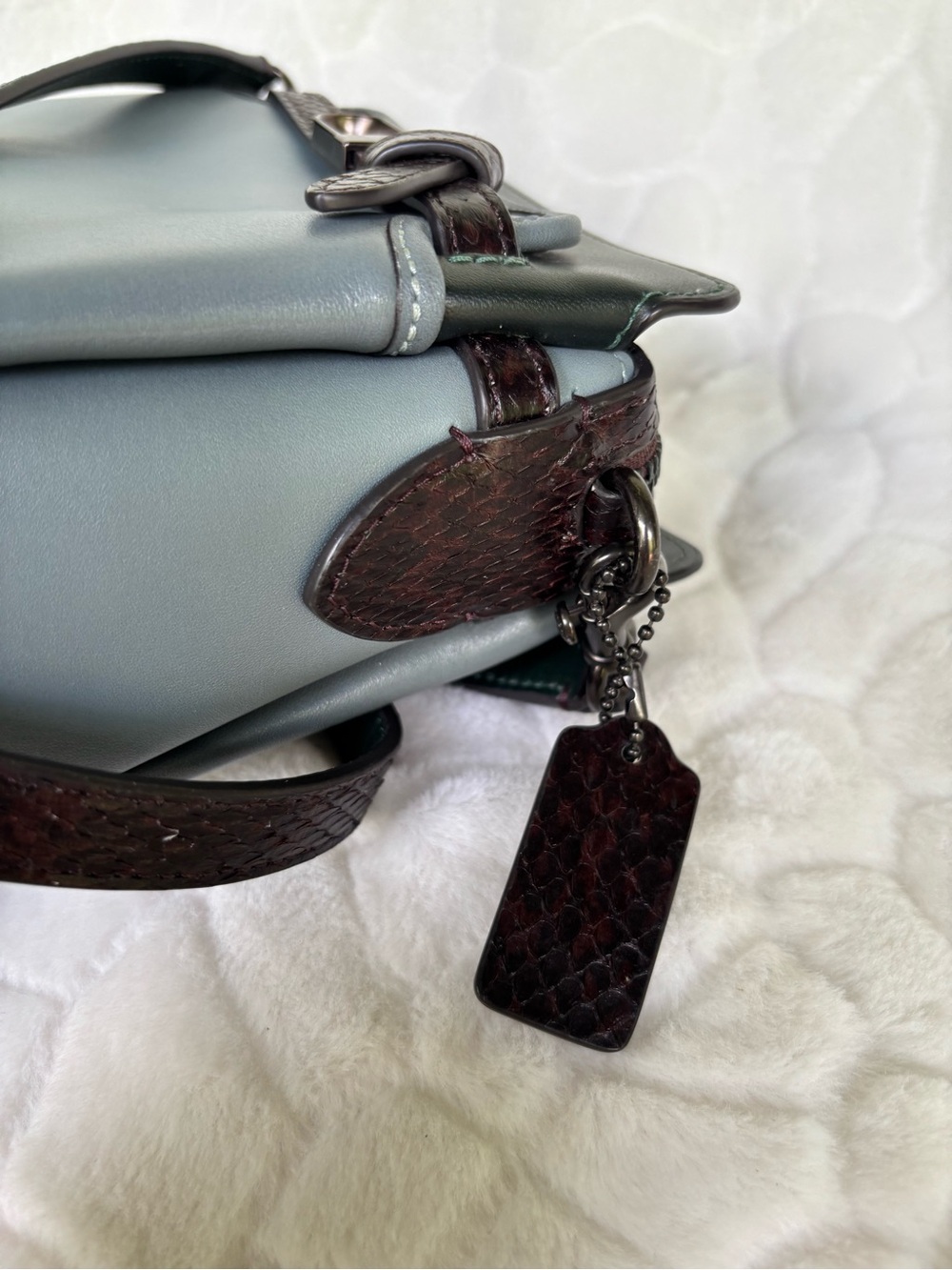 Coach Tate 18 Crossbody With Snakeskin Detail - Picture 10 of 16